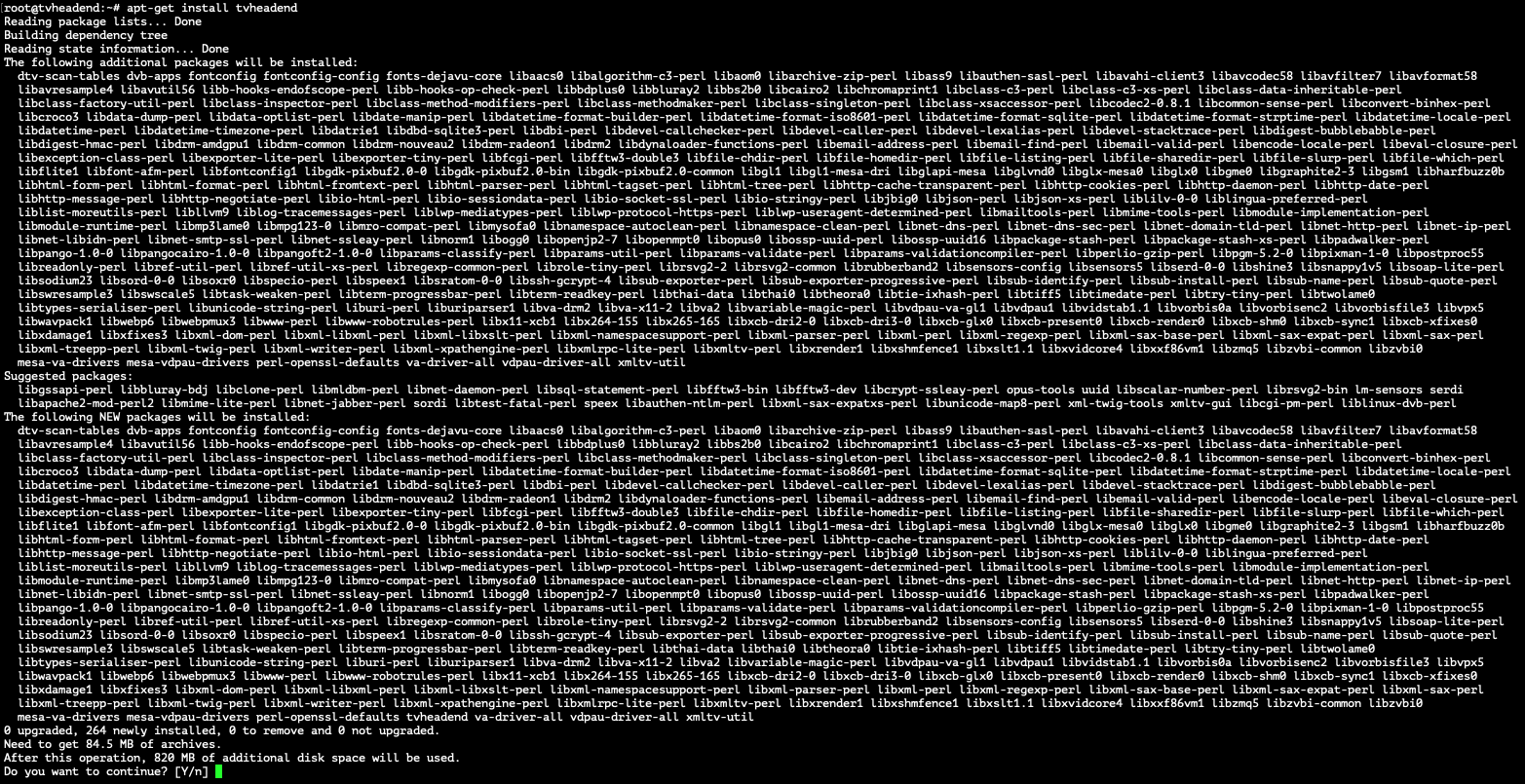 Εγκατάσταση Tvheadend - Βήμα 01