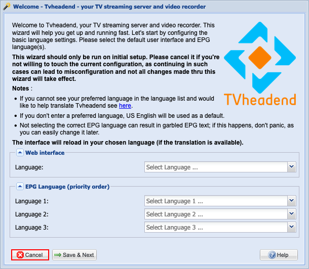 Παραμετροποίηση Tvheadend - Βήμα 01